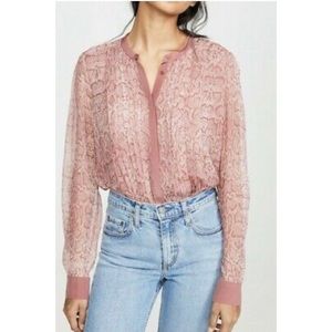 JOIE Tassa silk snakeskin blouse | S pink